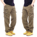 Men Overalls Tactical Workout Straight Trousers Outwear Casual Multi Pocket Baggy Cotton Men's Pants