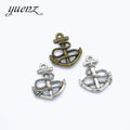 Antique Silver Color Charms Metal Ship's Anchor Charm Pendant Bracelet Necklace Jewelry Making 22*18mm H51