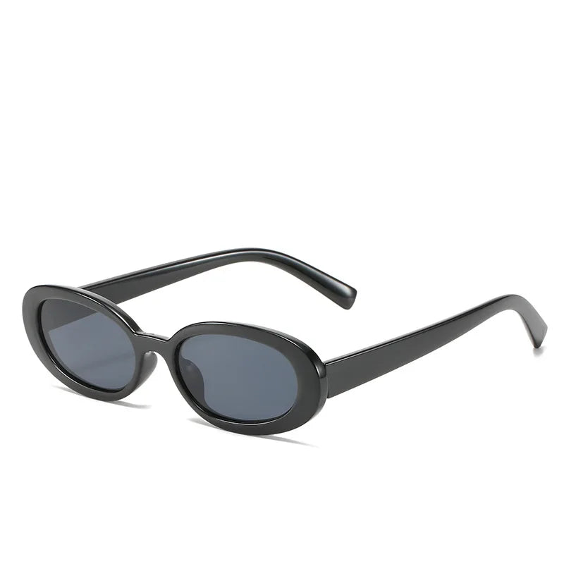 2024 UV400 Small Frame Sunglasses Fashionable Oval Frame Glasses in White Yellow Coffee Purple Silver for Driving