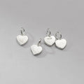 Tiny 7mm Thick Silver Heart Charm 925 Sterling Silver Heart Pendant for Bracelet or Necklace Finding