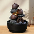 Rustic Pot Waterwheel Resin Hand-painted Fountain Figurine Home Decor Accent Vintage-Themed Art Ornament Unique Water Feature