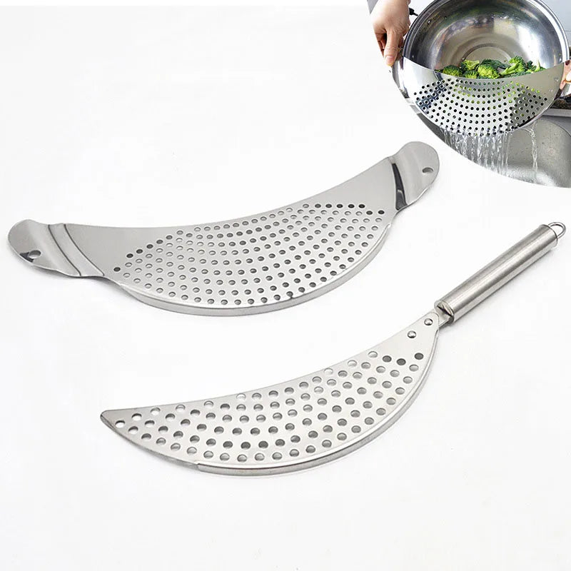 Anti-leakage Baffle Strainer Leak Proof Pot Strainer Anti Spill Drainage Board Stainless Steel Drainer