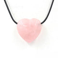 Heart Shape Natural Stone Necklace Chakra Pendant Charms Crystal Heading Chakra Stone Pendants Assorted Color With Rope Cord