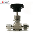 Needle Control Valve Instrument Pneumatic Gas Flow Control Compression Stainless Steel Needle Valve