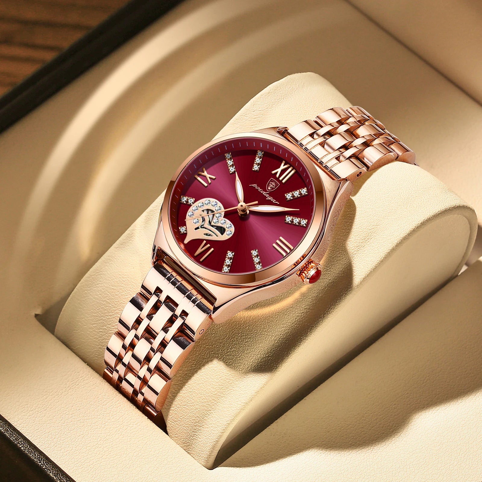 Poedagar Diamond Luxury Watch Women  Stainless Steel Quartz WatchesWaterproof Luminous Ladies Watch  Date Watches Women Wrist