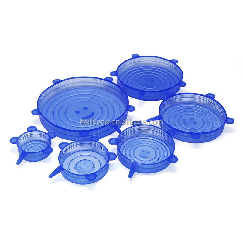 6 Pcs Set Food Silicone Cover Caps Universal Silicone Lids for Cookware and Bowls Reusable Stretch Lids for Kitchen