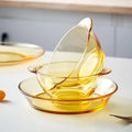 Solhui Glass Amber Tableware Plate Microwave Steamed Egg Bowl