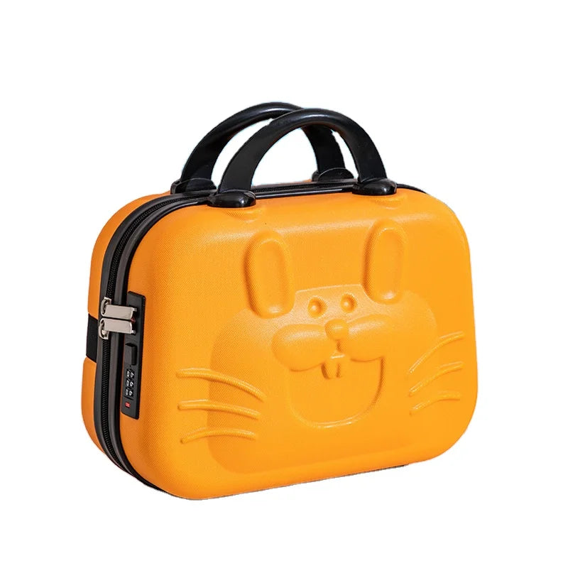 Mini Fashion Luggage Box Fit on Travel Zipper Hard Shell Trolley case Portable Cosmetic Box Light Carry on Suitcase