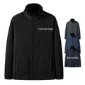 Men's Reversible Polar Fleece Jacket With Solid Stand Collar and Zipper Waterproof Winter Outerwear Custom Coat