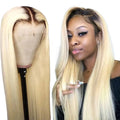 11a Grade Virgin Brazilian Hair Frontal Wig Human Hair Pre Plucked Ombre Blonde 1b613 13x4 Full Lace 360 Perruques Lace Front