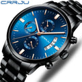 CRRJU 2273 Mens Watch Stainless Steel Fashion WristWatch Men Top New Luxury Waterproof Date Quartz Watches Relogio Masculino