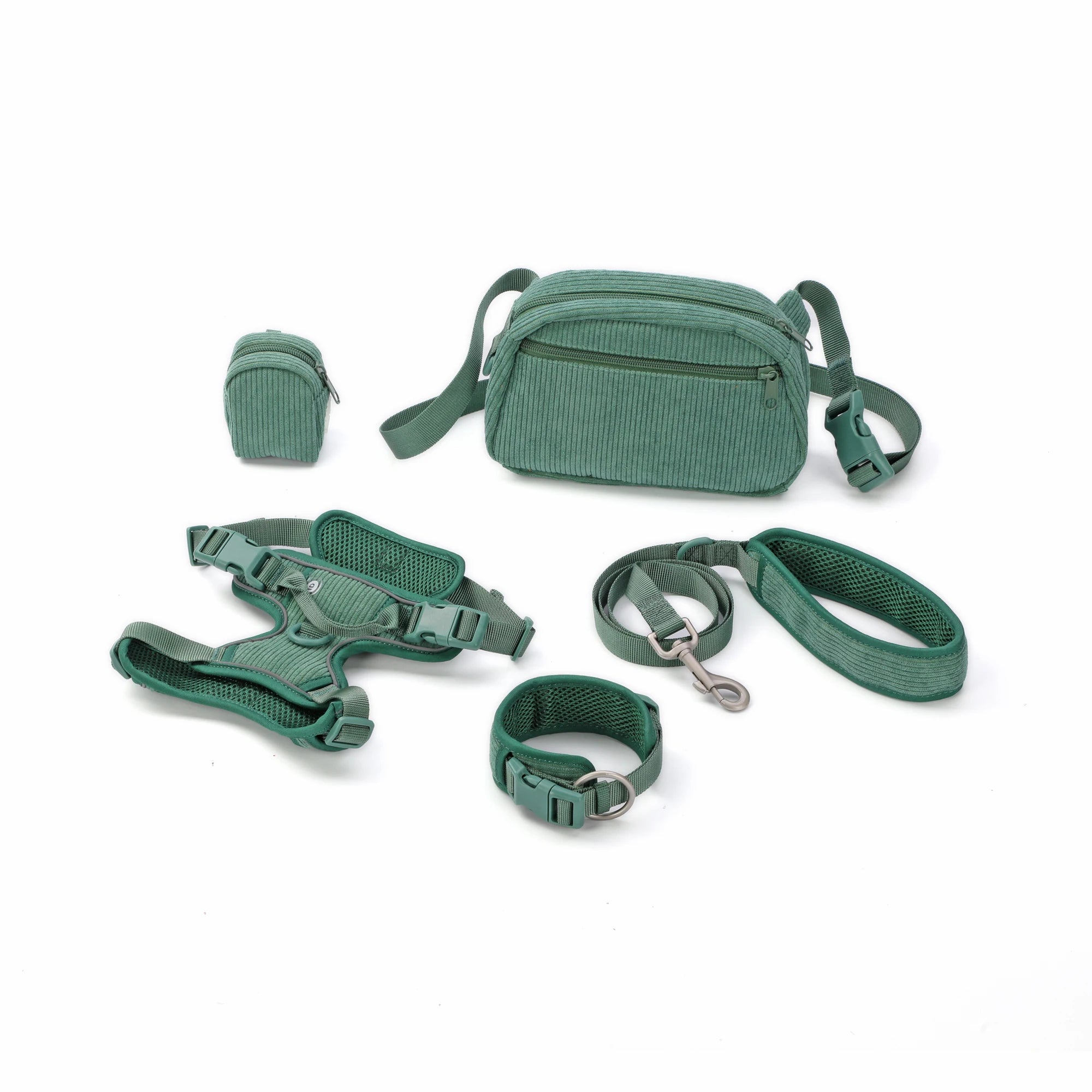 Corduroy Dog Harness Corduroy Collar Leash Set Customization Corduroy Dog Harness Set With