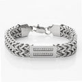 OUMI Popular Two Tone CNC Stainless Steel Franco Link Chains Cuff Silver Bangle Bracelets