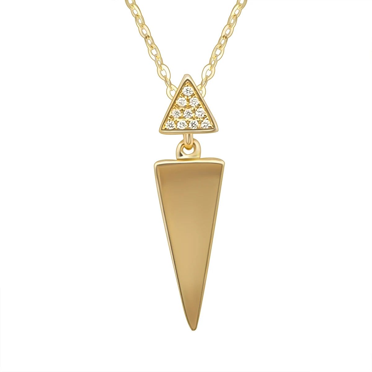 Best Jewelry Retailer's 18K Real Gold Post Diamond Necklace Trendy Long Pendant for Weddings Engagements Anniversaries Parties