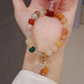 Chinese Vintage Natural Stone Beads Calabash Bracelets Colorful Agate Onyx White Gourd Charm Bracelet for Women Girl