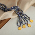 Bohemian Jewelry Multicolored Natural Stone Beaded Necklace Stainless Steel Gold Plated Portrait Circular Pendant Necklace