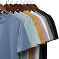 Custom 240g Men's Short Sleeve Knitted Blank Oversized Street Style T-Shirt 100% Cotton White