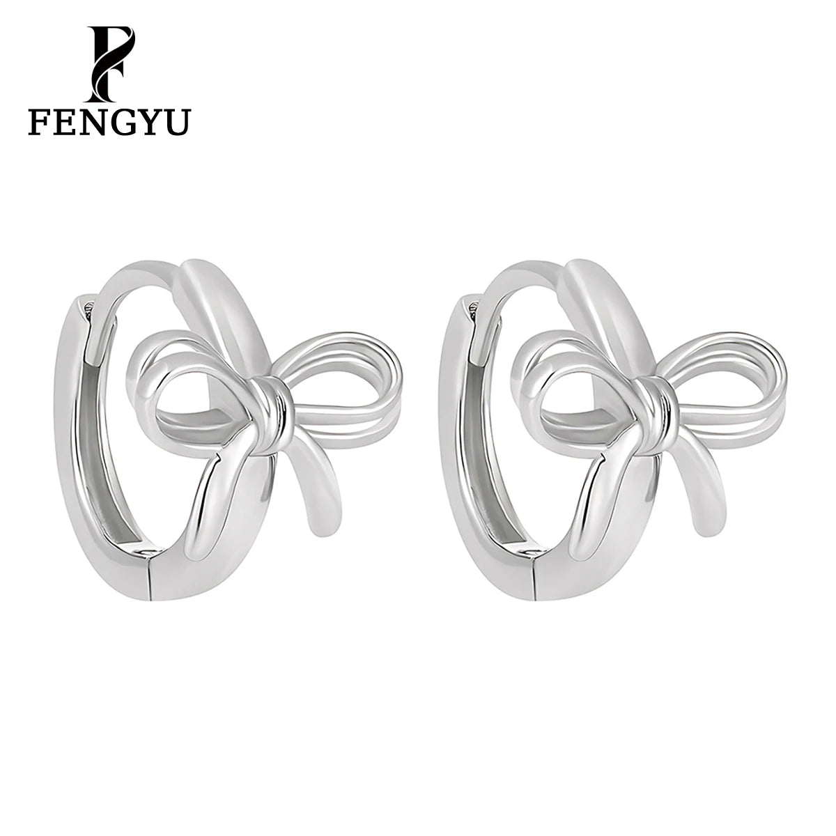 Fine Bow Hoop Earrings for Women Elegant 18K Gold Plated 925 Sterling Silver Designer Earring Custom Jewelry Wholesale