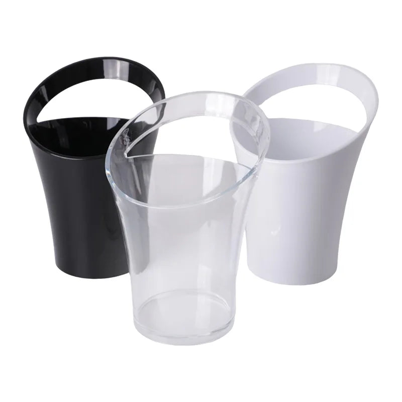 3.2L Plastic Diagonal Single Lift Champagne Bucket Bar Fall Resistant Beer Ice Bucket KTV Special Acrylic Round Ice Bucket