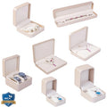 Luxury Light Champagne PU Leather Jewelry Box Series Beige Suede Lining Spring Hinge Watch Jewelry Store Display BETTER JBS736