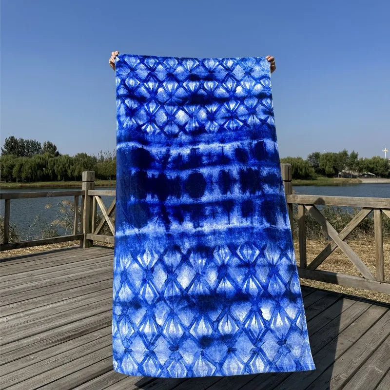 Large Oversized Adult Jacquard Swimming Pool Bath Towels With Luxury Terry Cotton Beach Towels