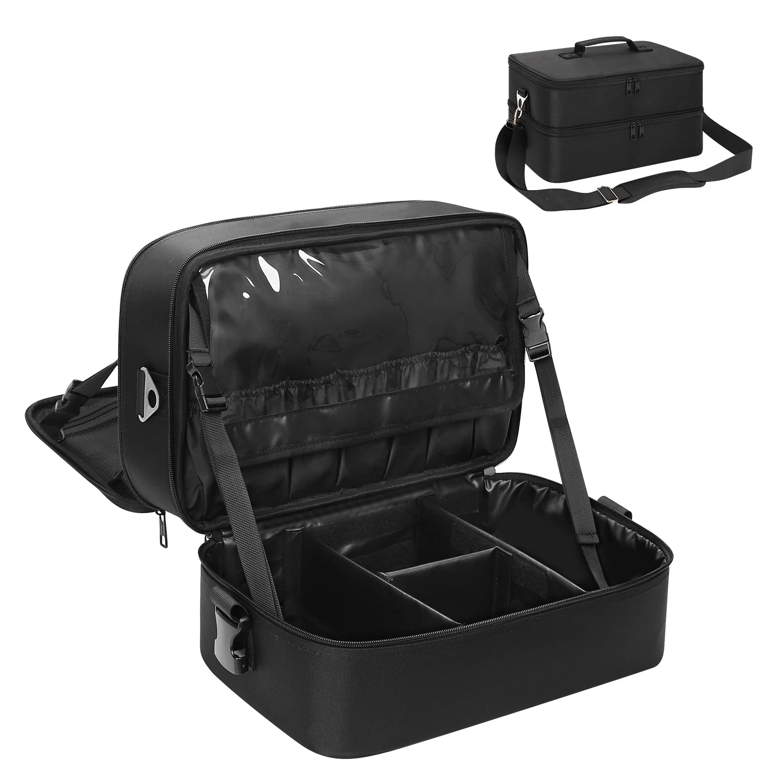 Relavel Duplex Travel Makeup Case Custom Logo Women Makeup Bag Durable Make up Case Makeup Beauty Tool Storage Cosmetic Case