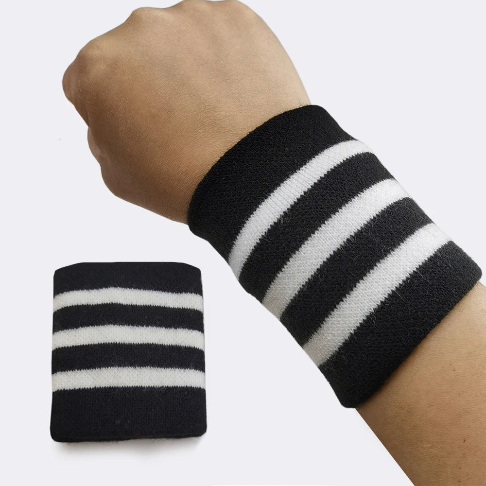 Men Women's Moisture Wicking Athletic Terry Cloth Striped Country Flag Sweatband Set Custom Sports Wristband Thin Dry Grip