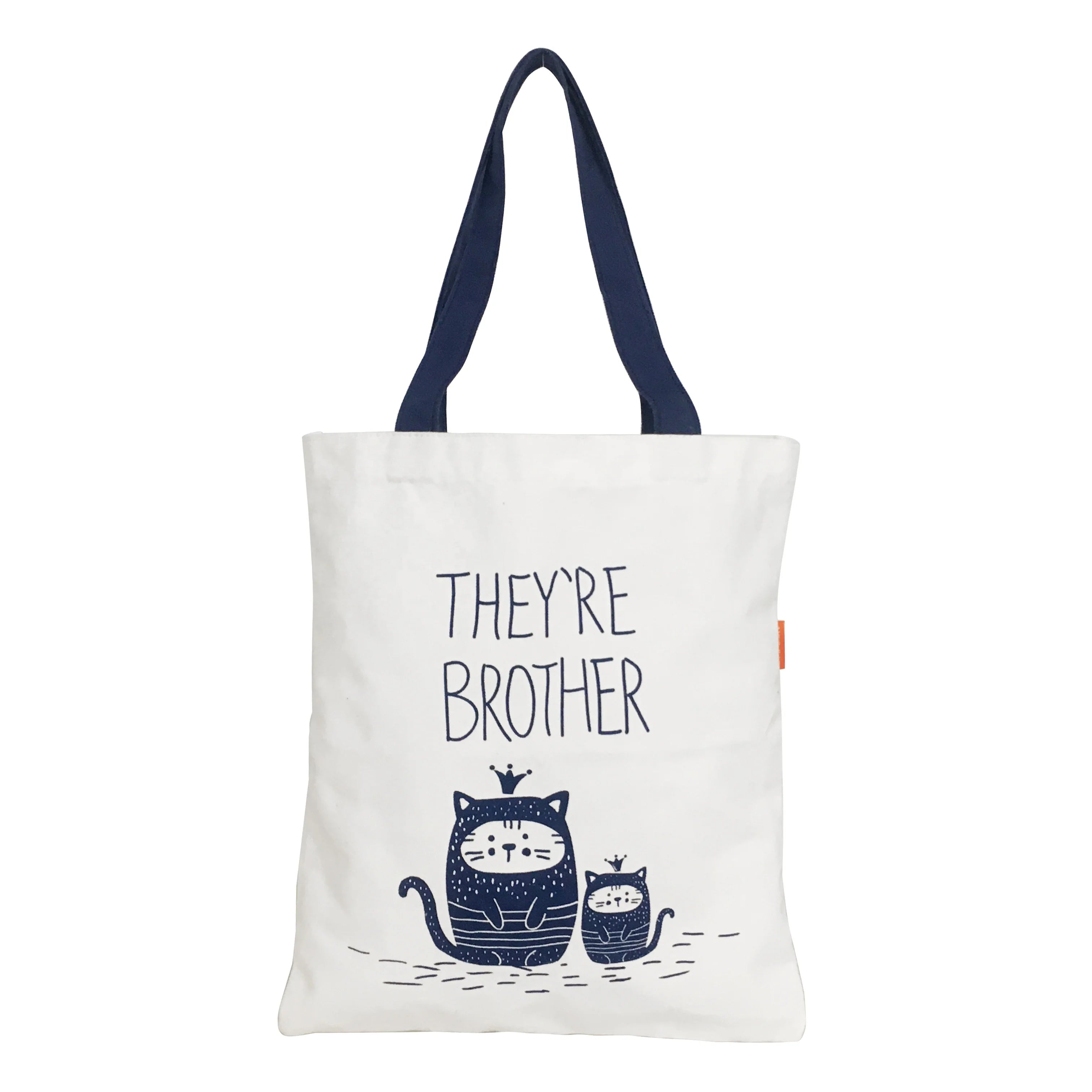 Cotton Tote Bag with HOUNDSTOOTH Handle Eco-Friendly Reusable for Daily Shopping Customizable Logo Text Print Handmade DIY Bag