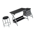 Modern Height Angle Adjustable Drafting Table MDF Tabletop Steel Base Stool Storage Drawer School Furniture Workshop Bedroom