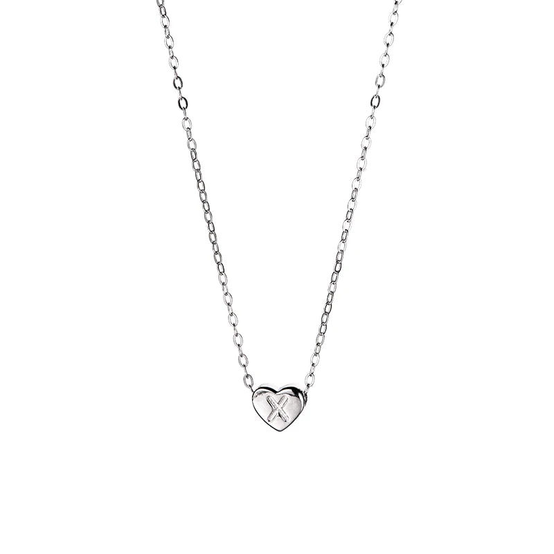 Ins Hot Sale 925 Sterling Silver Love Cursive Letter Heart Necklace for Women