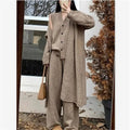 Boutique Wholesale 2026 Autumn New Fashionable Casual Long Sleeved Knitted Cardigan Vest High Waisted Pants Women's Set