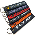 Personalized Custom Airplane Aviation KeyTags Fabric Key Chain Custom Woven Keychain