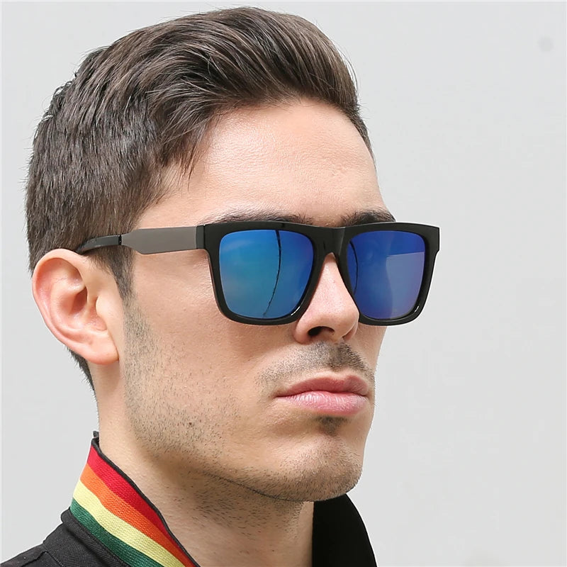 Custom Logo  Hot Selling Fashion Retro Man Oversized Driving Polarized Sun Glasses UV400 Square Driving Polarized Sunglasses Men