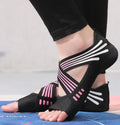 Indoor Studio Women Anti-skid Open Toe Silicone Socks Dance Yoga Pilates Shoes