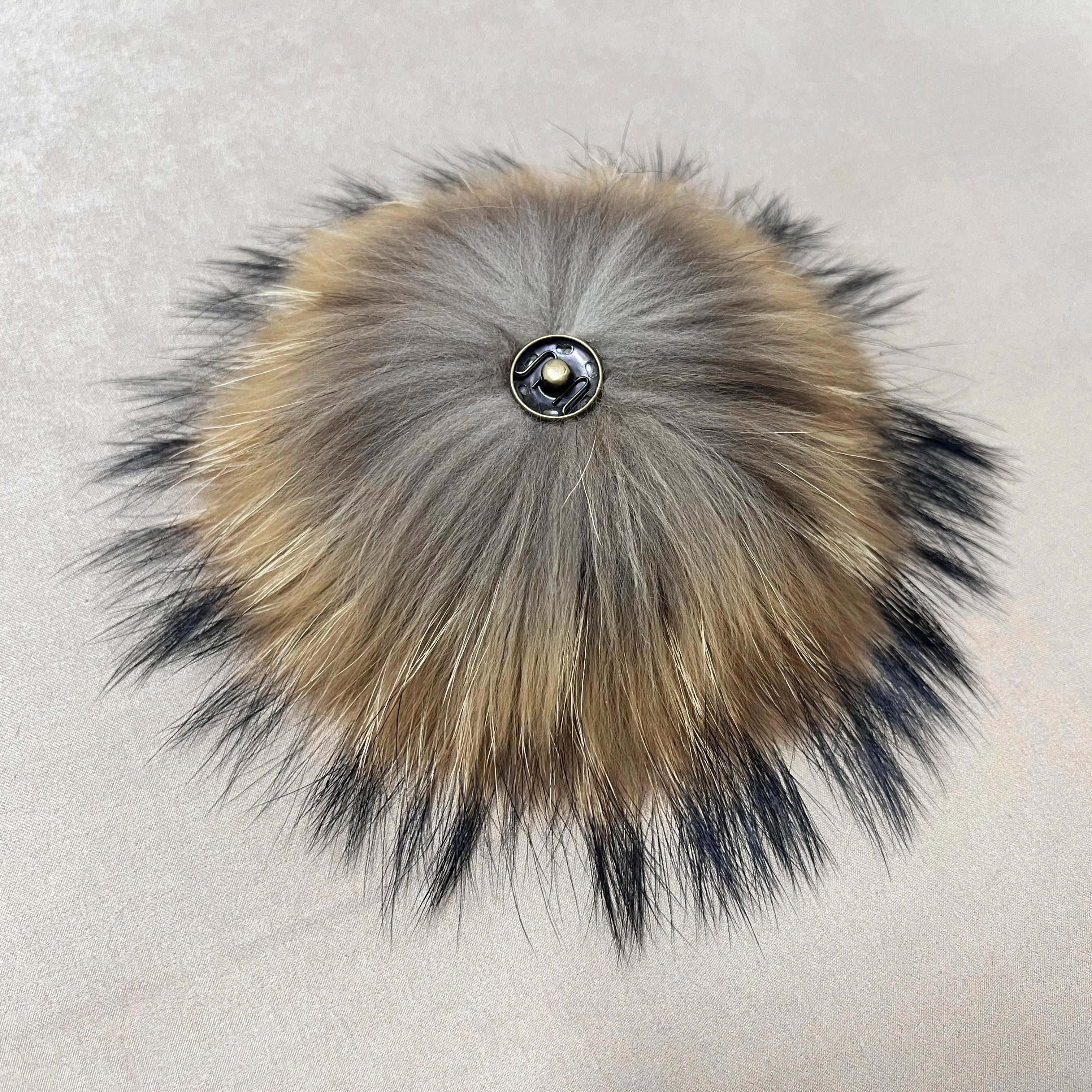 2025 Factory Wholesale 13 cm Real Raccoon Fur Ball With Snap