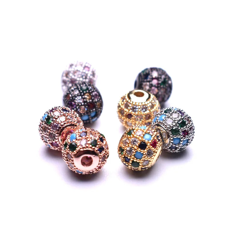Copper Micro Pave Jewelry Beads DIY Handmade Jewelry Accessories Wholesale Charm Bracelet Parts Spacer Beads MegaBDM