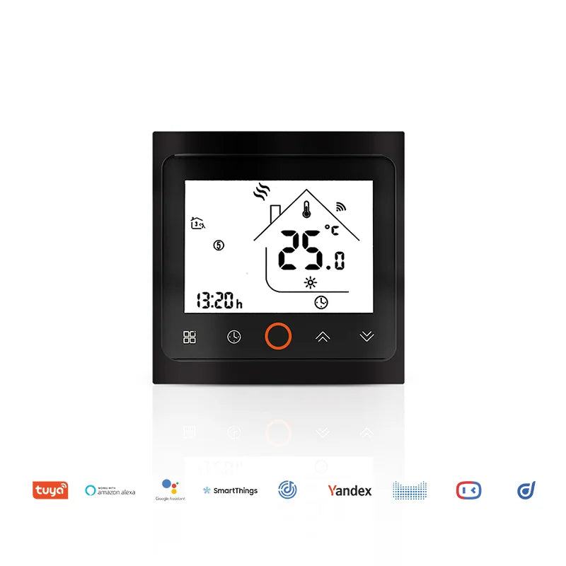 Beca BHT-002 Tuya Smart Home Wifi 24V 220V Thermostat Touch Screen Electric Boiler Floor Heating Parts FCC/CE Certified 2-Year