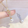P1570 9-10mm DIY Natural  Freshwater Pearl Charm Pendant Necklace Accessory 925 Sterling Silver Jewelry for Women Without Chain