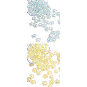 CJ Crystal Wholesale Small Flower Acrylic Bead 17mm Transparent AB Colored Loose Beads High Quality for Bracelet Making