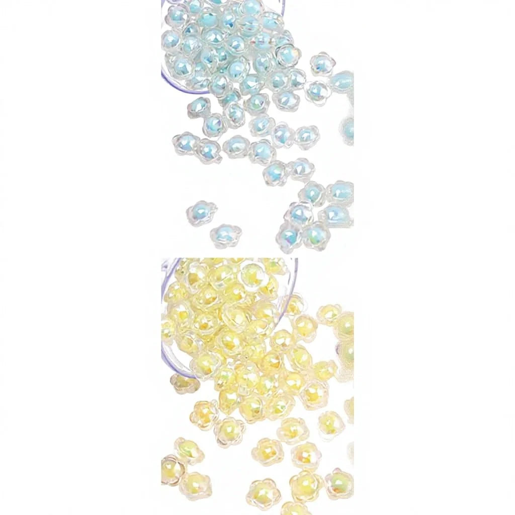 CJ Crystal Wholesale Small Flower Acrylic Bead 17mm Transparent AB Colored Loose Beads High Quality for Bracelet Making