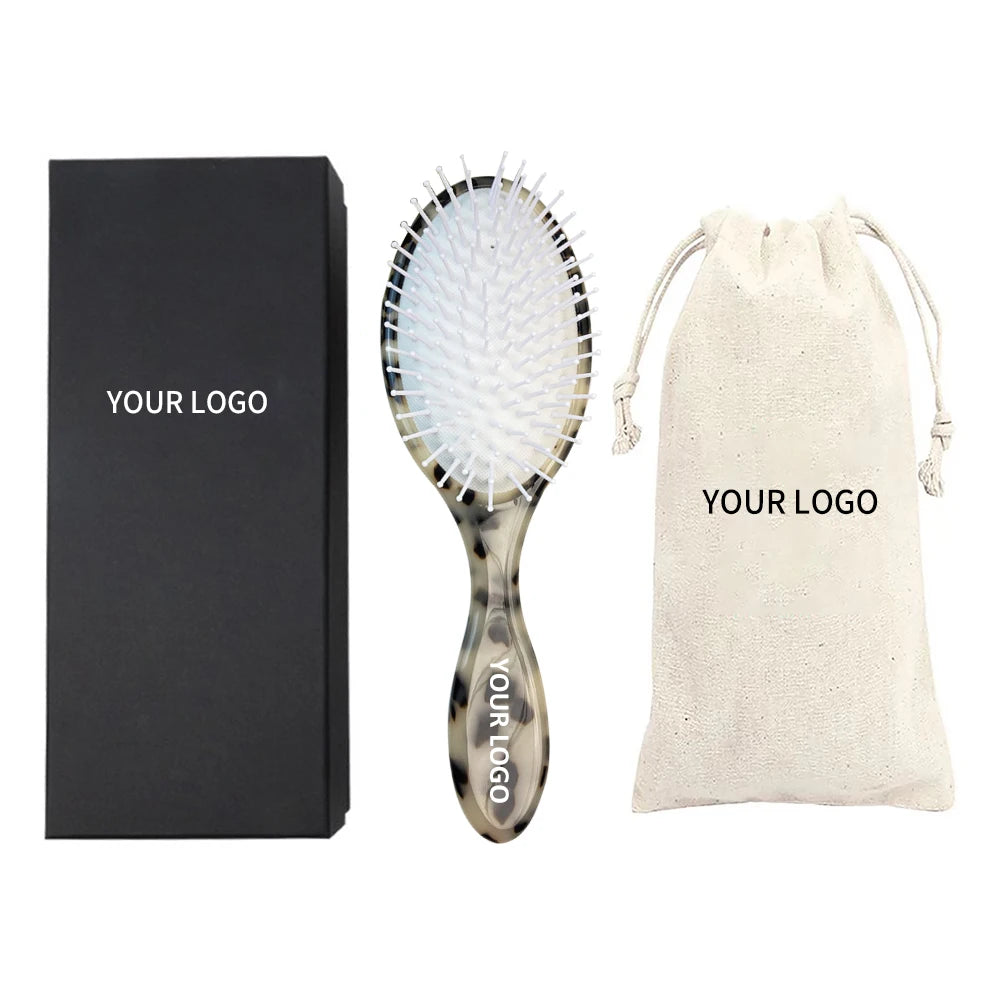 New Design Eco-friendly Acetate Acid Paddle Hair Brush Fashionable Detangling Comb for Curly Hair for Home Use