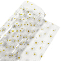 12"x 53" Transparent PVC Jelly Faux Leather Roll Small Daisy Printed Waterproof Vinyl Crafts Fabric for DIY Cosmetic Bag