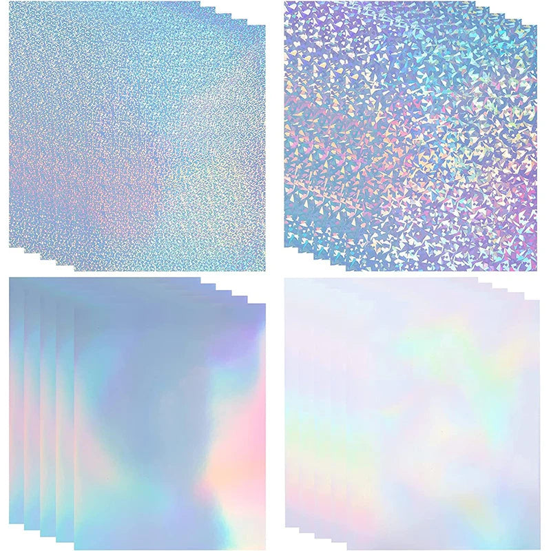 Rainbow Holographic Adhesive Sticker Paper Vinyl Sheets Inkjet Printable Waterproof UV Coated Customizable Supermarket Promotion