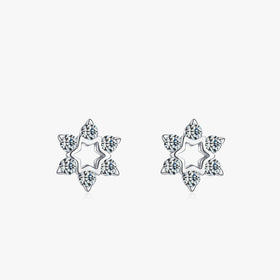 Ailmay 100% 925 Sterling Silver Sparkling Stars Clear CZ Stud Earrings for Women Luxury Brand Jewelry Romantic Anniversary Gift