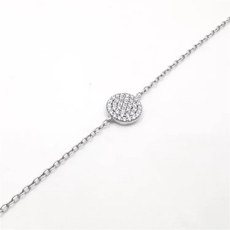 Hot Sale 100% 925 Sterling Silver Bracelet Cubic Zirconia Pendant Bracelets & Bangles for Women Jewelry Gift