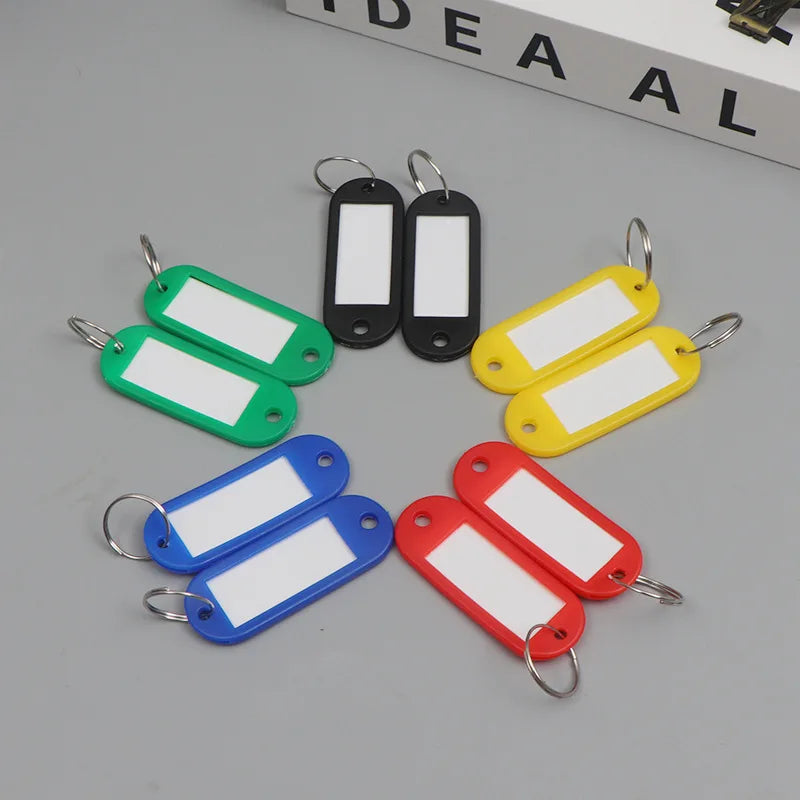 Wholesale Stock Plastic PP Key Chains with Tags Luggage Tags Hotel Room Classification Key Chains with Keyrings