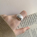 Chunky Open Ring 925 Sterling Silver Geometric Matte Ring Luxury Minimalist Statement Ring for Women