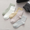 Wholesale Pastel Colors Basic Socks Ladies Odorless Bamboo Cotton Crew Socks for Women