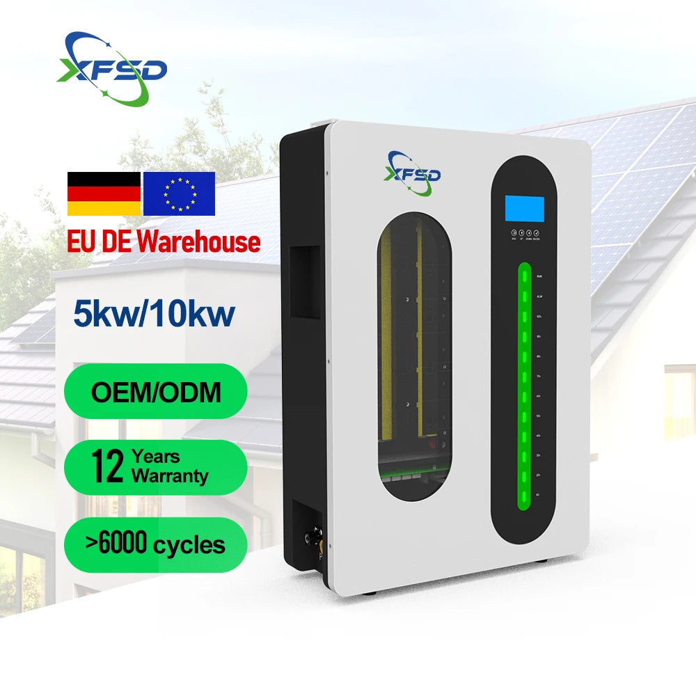 DE Stock DDP 6000 Cycle Powerwall 10kwh Lifepo4 Lithium Ion Batteries 48v 200ah Solar Storage Accumulator Battery for House