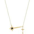 Original Design 18K Gold Plated Brass Jewelry New in Black Zircon Irregular Octagon Pendant for Women Party Necklace P223363